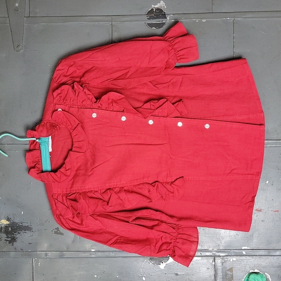 Vintage Bolts Red Ruffle Top - Picture 11 of 11